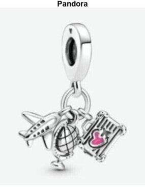 Pandora Airplane, Globe & Suitcase Dangle Charm